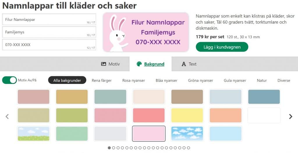 Filur Namnlappar Screenshot
