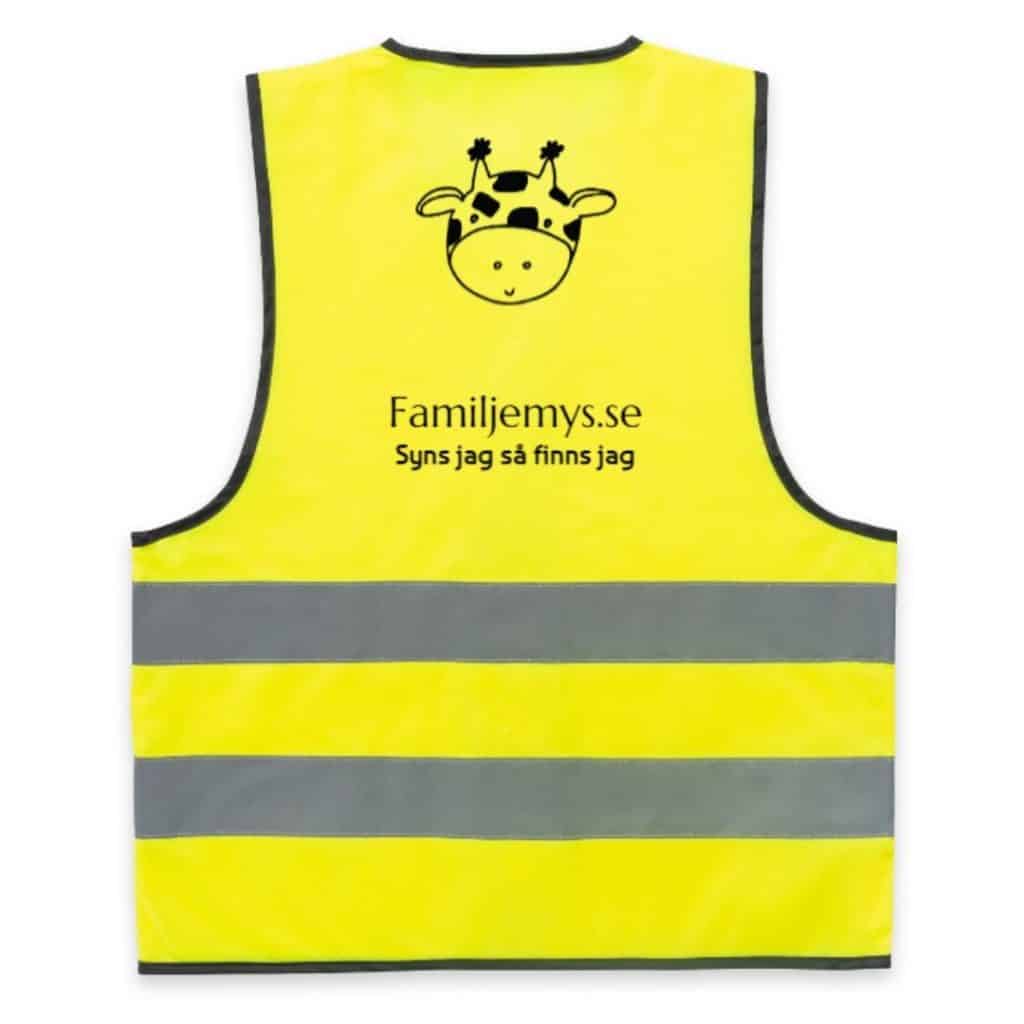Reflexväst för barn med namntryck