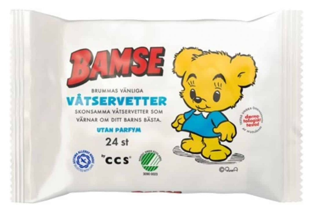 Bamse Brummas Vänliga Våtservetter