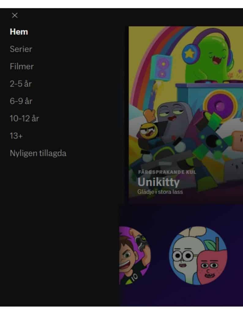 Meny för barn på HBO Max