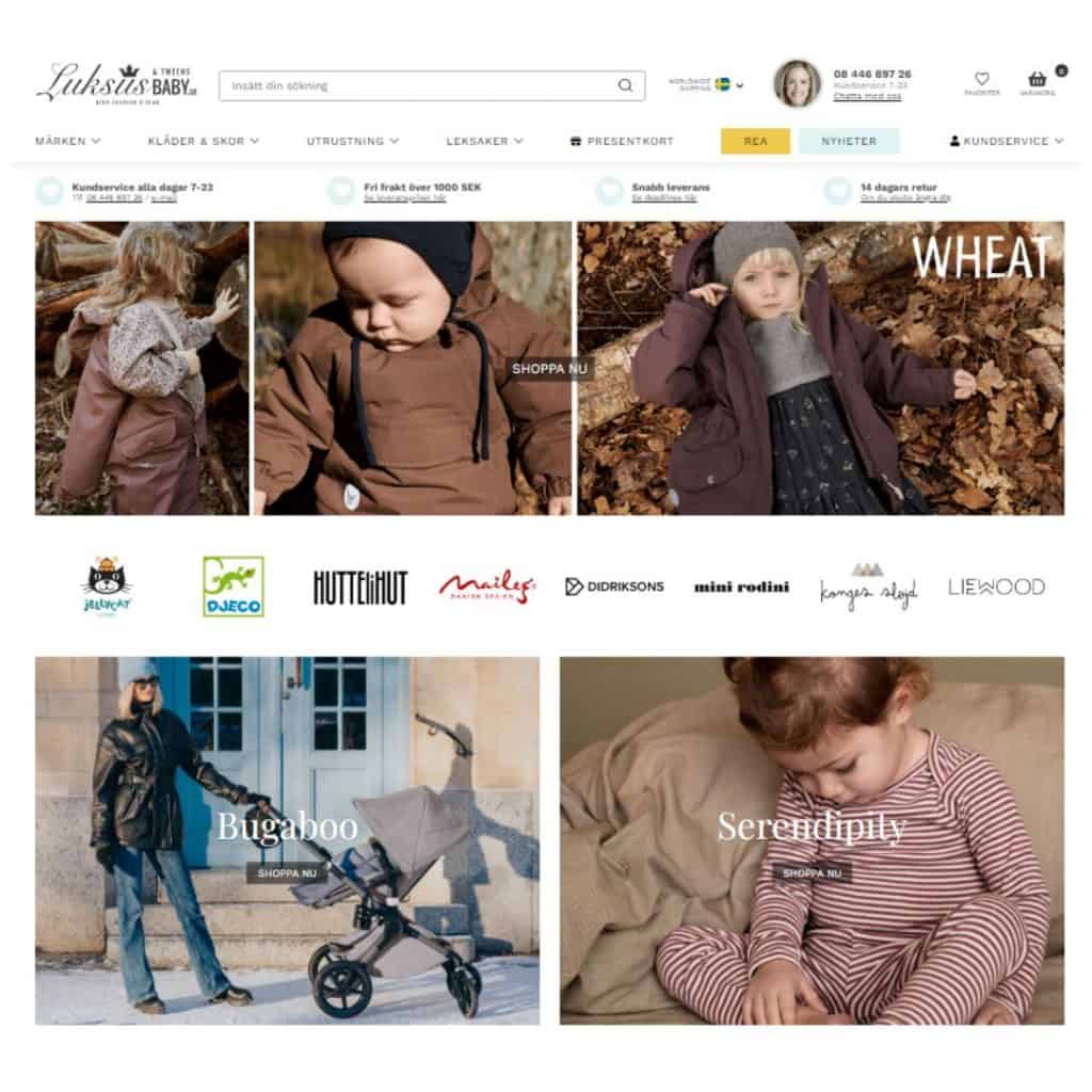 Screenshot Luksusbaby svenska ehandel