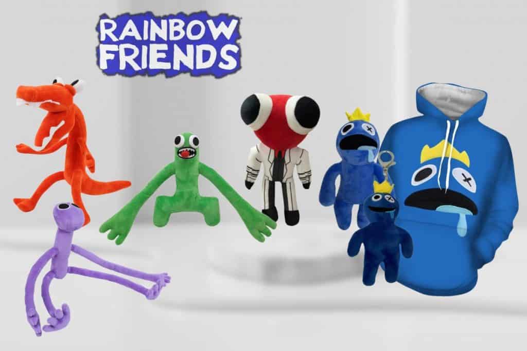 Gosedjur, nyckelring, huvtröja från Rainbow Friends Roblox-spel