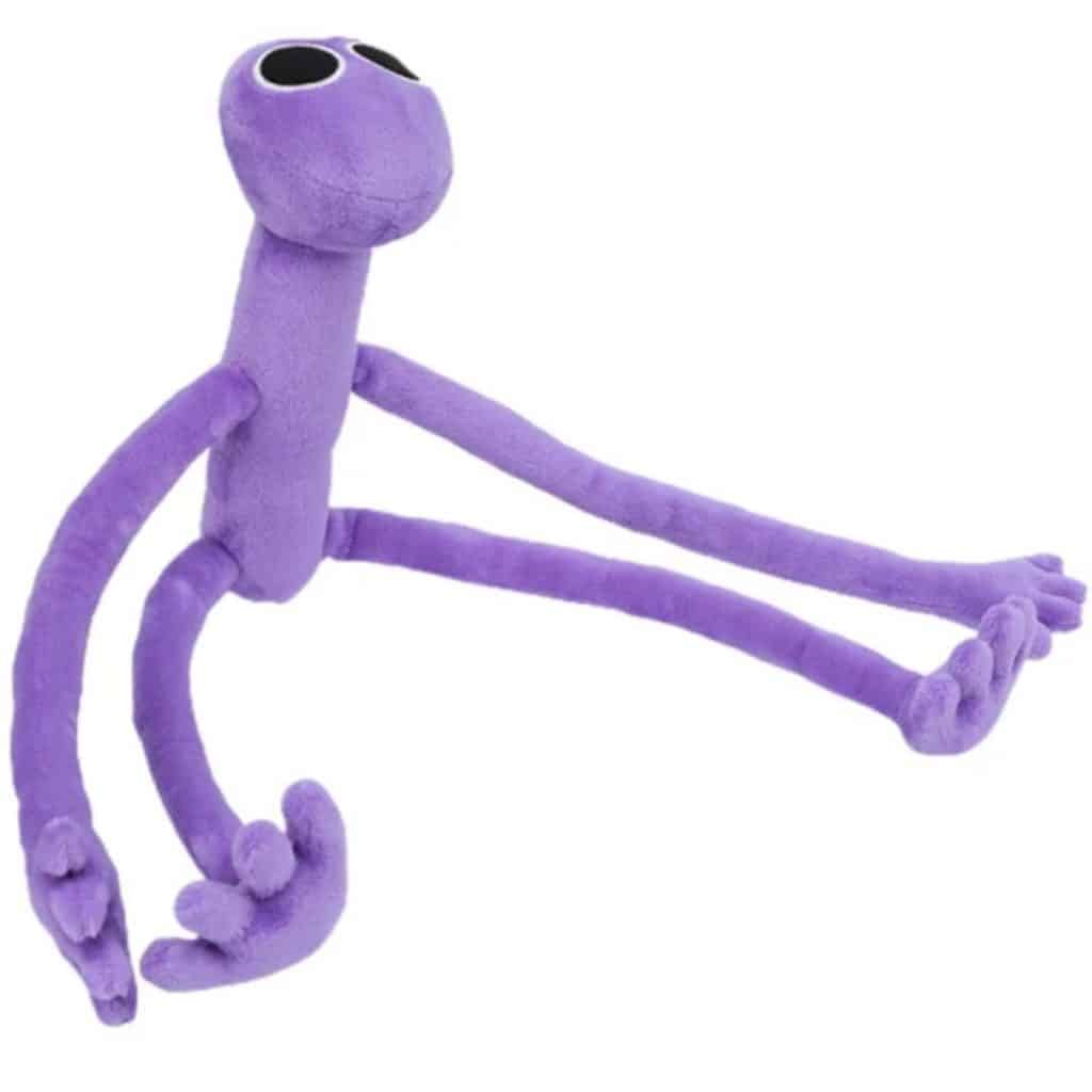 Lila monstret från Rainbow Friends, med långa ben och armar