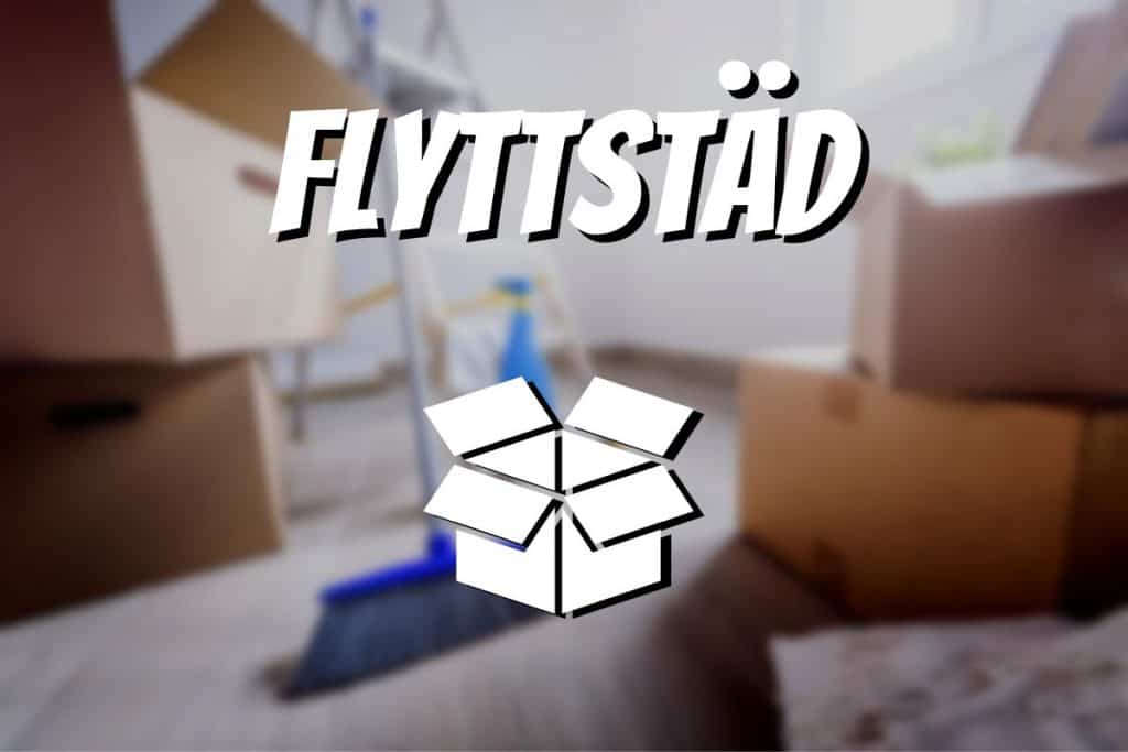 Flyttkartonger och städutrustning